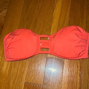 Coral Strapless Bikini Top